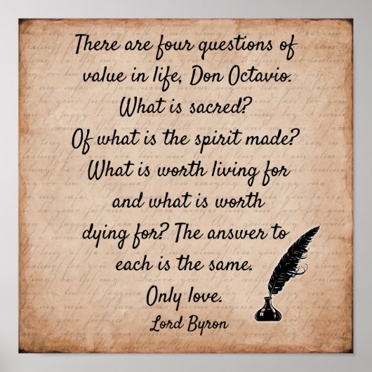 ロードバイロン引用文**12 x12アートプリント ポスター (正面)