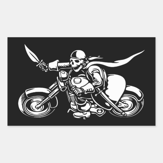 ロードパイレーツ – bw 長方形シール (正面)