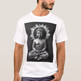 ロードブッダ – セリーンチャコールアートポートレート Tシャツ