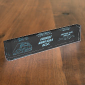 ロードヘアラージュセミトラックブルーのロゴ デスクネームプレート (側面)