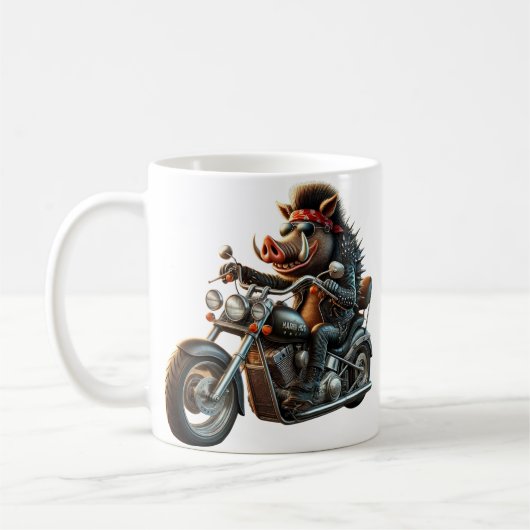 ロードホッグバイカーマグ | 反逆のバイクデザイン コーヒーマグカップ (左)
