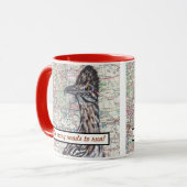 ロードランナーニューメキシコ地図サンタフェのユーモア高速道路 マグカップ (正面左)