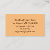 ロードランナーバードデザートランドスケープユッカ花 名刺 (裏面)