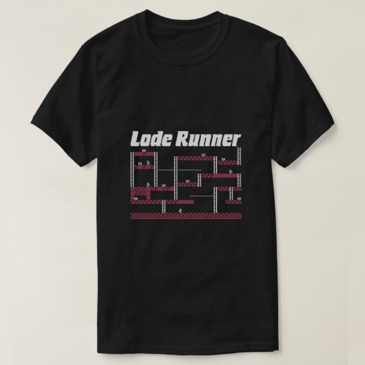 ロードランナービデオゲームレトロテーマクラシック Tシャツ (デザイン正面)