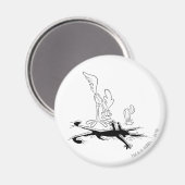 ロードランナー™とワイルド・イー・コヨーテ™の形をした穴 マグネット (正面/裏面)