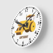 ロードローパーソナライズされたラ建築トラック ラウンド壁時計 (傾斜)