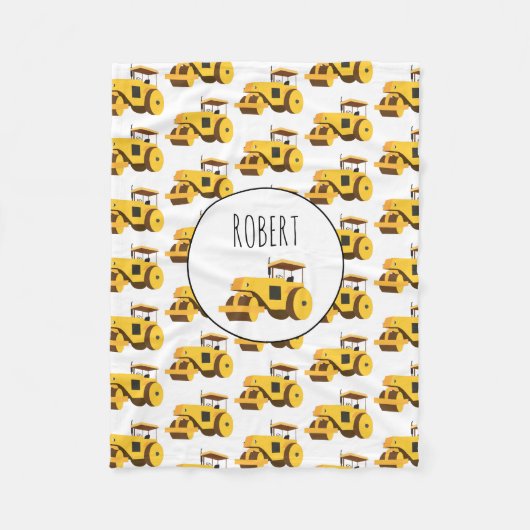 ロードローラコンパクタ建築トラックボーイズ名 フリースブランケット (正面)