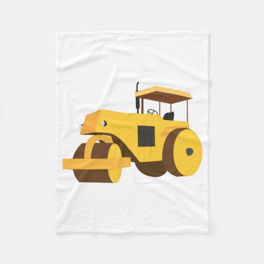 ロードローラコンパクタ建築トラック フリースブランケット (正面)