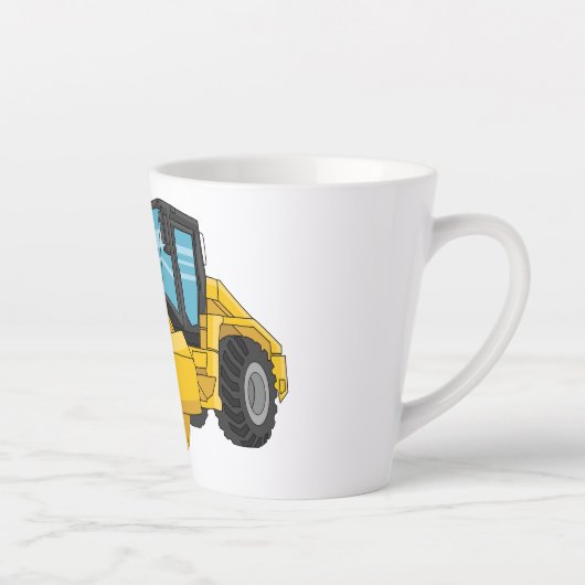 ロードローラー漫画イラストレーション カフェラテマグ (右)