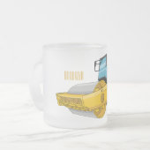 ロードローラー漫画イラストレーション フロストグラスマグカップ (正面左)