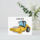 ロードローラー漫画イラストレーション ポストカード (スタンド正面)