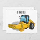 ロードローラー漫画イラストレーション ポストカード (正面/裏面)