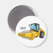 ロードローラー漫画イラストレーション マグネット (正面/裏面)