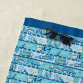 ロード建築トパーソナライズされたラックブルーティール（緑がかった色） ビーチタオル (インサイチュ)