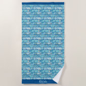 ロード建築トパーソナライズされたラックブルーティール（緑がかった色） ビーチタオル (正面)