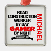 ロード建築ワーカー遊はビデオゲームを愛 メタルオーナメント (正面)