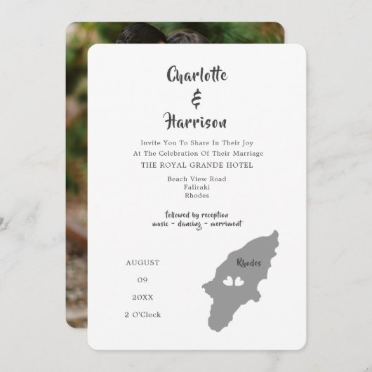 ロード結婚ズデスティネーションフォト招待状 招待状 (正面/裏面)