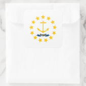 ロード諸島国旗、ロードアイランド州旗 スクエアシール (バッグ)