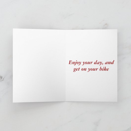 ロード・レーシング・サイクリスト、男、名前を前に付け加える カード (内部)