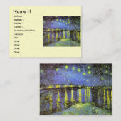 ローヌ上のフィンセント・ファン・ゴッホの星明かりの夜 名刺 (正面/裏面)