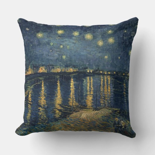 ローヌ上のフィンセント・ファン・ゴッホ|の星明かりの夜 クッション (正面)