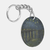 ローヌ川のほとりの星月夜、ゴッホによる油絵 キーホルダー (正面左)