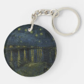 ローヌ川のほとりの星月夜、ゴッホによる油絵 キーホルダー (裏面)