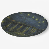 ローヌ川のほとりの星月夜 ゴッホによる油絵 ペーパープレート (アングル)