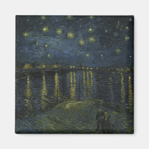 ローヌ川のほとりの星月夜、ゴッホによる油絵 マグネット