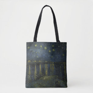ローヌ川のほとりの星月夜 ゴッホの油絵 トートバッグ