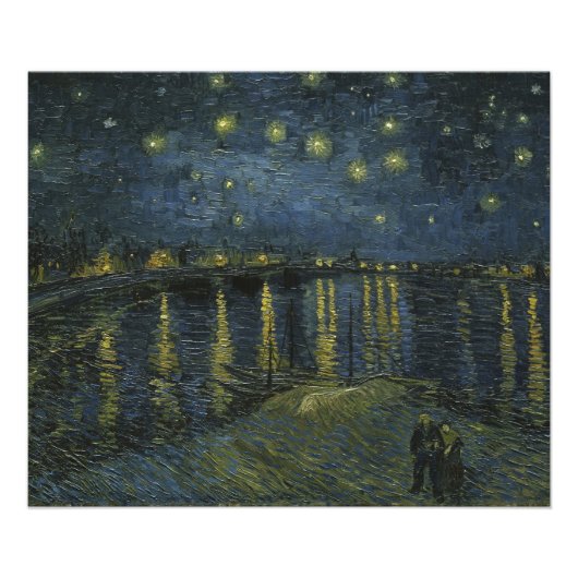 ローヌ川のほとりの星月夜 ゴッホの油絵 フォトプリント (正面)