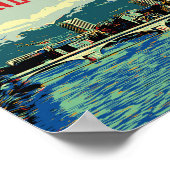 ローヌ川のグルノーブル・フランスの眺め ポスター (角)