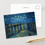 ローヌ川の星空の夜 |ビンセント・ヴァン・ゴッホ ポストカード<br><div class="desc">スターリーナイトローヌ(1888)の上でオランダアーティストのヴィンセント・ヴァン・ゴッホ。オリジナルのアートワークは、青と黄色のムーディな色合いのエネルギッシュなポスト印象派の夜空を描いたキャンバス上の油である。デザインツールを使用してイメージのカスタム文字を追加したり、イメージをカスタマイズする。</div>