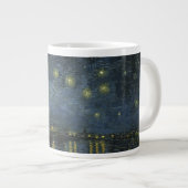 ローヌ川の星空、ゴッホによる油絵 ジャンボコーヒーマグカップ (正面右)