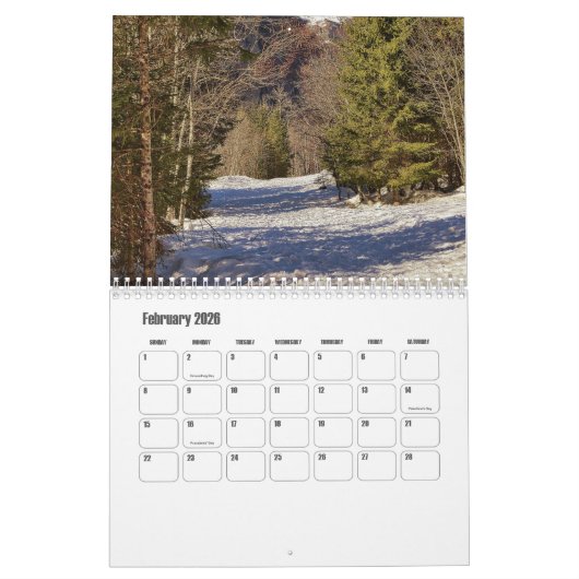 ローヌ・アルプス・フランス暦 カレンダー (2月 2026)