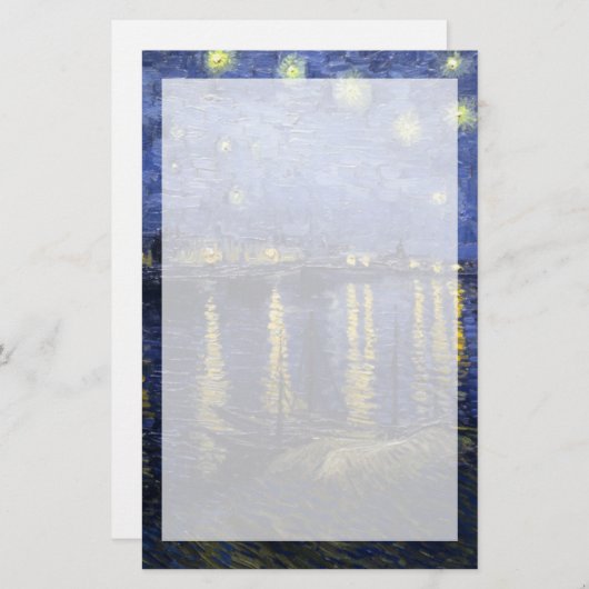 ローヌ| 1888年上のゴッホ|の星明かりの夜 便箋 (正面/裏面)
