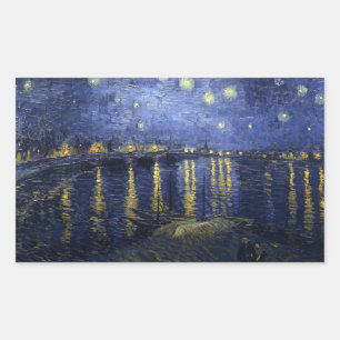 ローネの星空の夜 – ヴァンゴッホ(1888) 長方形シール