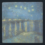 ローネの星空の夜（1888年）ビンセント・ヴァン・ゴグ ストーンコースター<br><div class="desc">ローネ越えの星空の夜(1888)ビンセント・ヴァン・ゴッホ(オランダ、1853年～1890年)</div>
