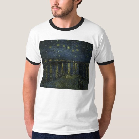 ローネの星空の夜 – Van ゴッホ Tシャツ (正面)