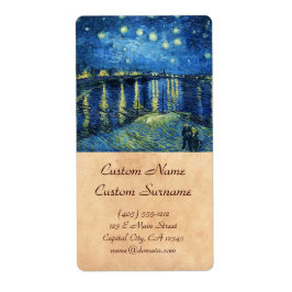 ローネビンセント・ヴァン・ゴッホ上空の星空の夜 ラベル