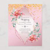 ローバジェットレッドフローラローズゴールド結婚グリッター (正面)