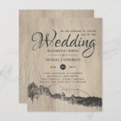 ローバジェット素朴マウンテン結婚式招待状 (正面/裏面)