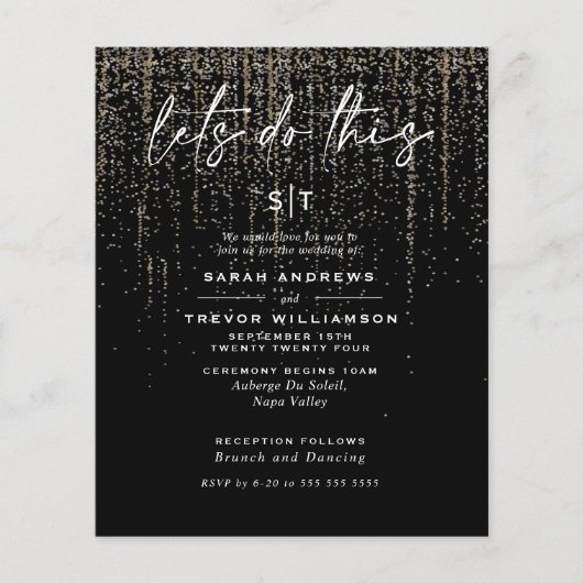 ローバジェット結婚ズエッジシャンパーニュグリッターガーランド (正面)