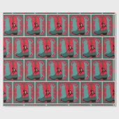 ローパーギフトラッピング付きウエスタンカウボーイブーツ紙 ラッピングペーパー (フラット)