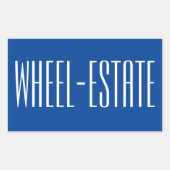 ロービングRVキャンパーキャンプモーターホームおもしろい=ホイールエステート 長方形シール (正面)