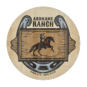 ローピングカウボーイADD名ウェスタンファミリーホースランチ カッティングボード (正面)