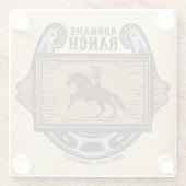 ローピングカウボーイADD名ウェスタンファミリーホースランチ ガラスコースター (裏面)