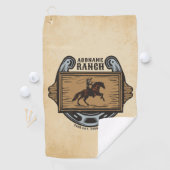 ローピングカウボーイADD名ウェスタンファミリーホースランチ ゴルフタオル (インサイチュ)