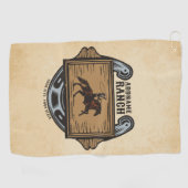 ローピングカウボーイADD名ウェスタンファミリーホースランチ ゴルフタオル (横)