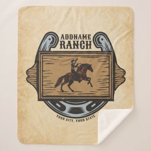 ローピングカウボーイADD名ウェスタンファミリーホースランチ シェルパブランケット (正面)